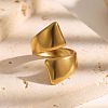 Irregular 304 Stainless Steel Open Cuff Rings WG786FB-02-3