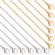  20Pcs 2 Style 304 Stainless Steel Cable Chains Necklaces Set for Men Women NJEW-NB0001-05