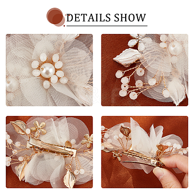 1Set Wedding Bridal Alloy Alligator Hair Clips OHAR-GA0001-05-1