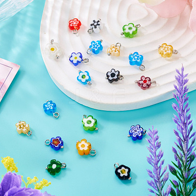 20Pcs Handmade Millefiori Glass Charms PALLOY-TADJ00003-1