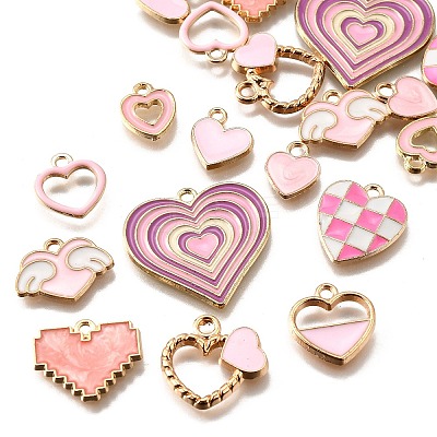 20Pcs 10 Styles Alloy Enamel Pendants ENAM-FP0002-33-1