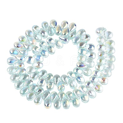 Electroplate Transparent Glass Beads Strands EGLA-N057-01A-02-1