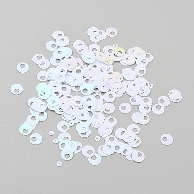 250Pcs Iridescent PVC Paillette/Sequin Links LS-PVC-WH2004-01O-1