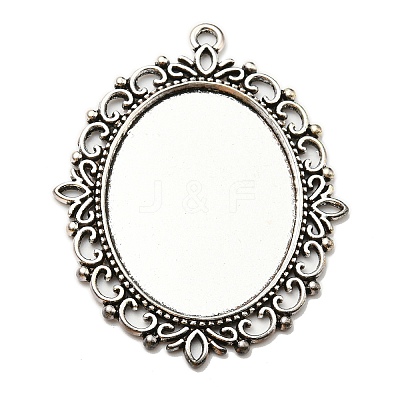Tibetan Style Pendant Cabochon Settings TIBEP-G007-AS-1