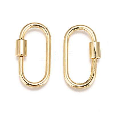 Brass Screw Carabiner Lock Charms KK-T047-07G-1