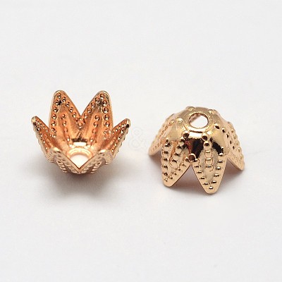Flower Grade AAA Brass Bead Caps KK-O093-07-NR-1