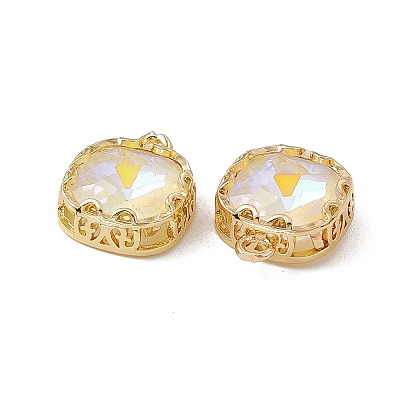 Square K9 Glass Charms X-GLAA-A005-12LG-1