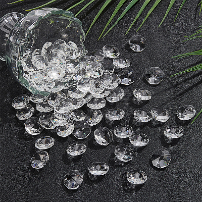 80Pcs Octagon Sew on Glass Rhinestone GLAA-SP0001-82B-02-1