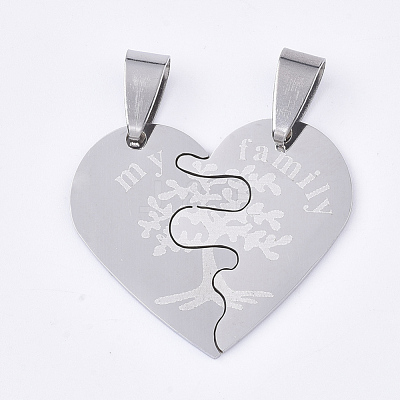 Non-Tarnish 201 Stainless Steel Split Pendants STAS-T048-11-1