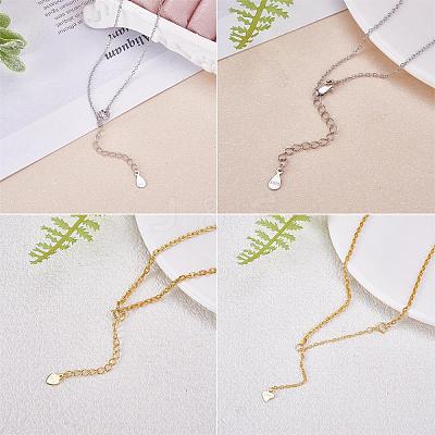 4 Pieces Extension Chain with Spring Clasp Sterling Silver Extender Chains Necklace Bracelet Anklet Removable Chain Extenders Charms for DIY Jewelry Making Accessories JX625A-1