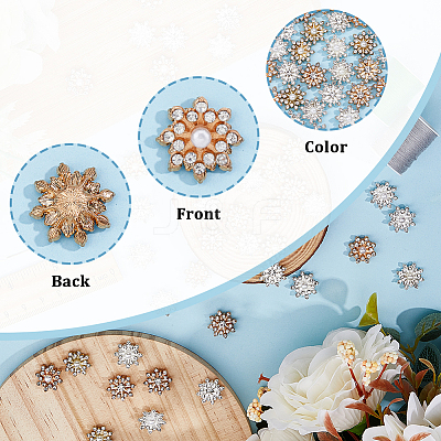 60Pcs 6 Style Alloy Rhinestone Cabochons ALRI-FH0001-16-1