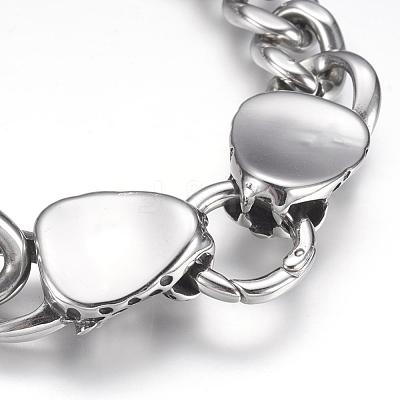 304 Stainless Steel Curb Chain Bracelets BJEW-F274-01AS-1