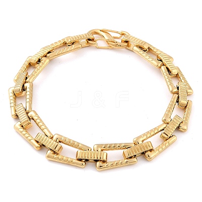 304 Stainless Steel Trapezoid Link Chain Bracelets for Women Men BJEW-F488-46G-1