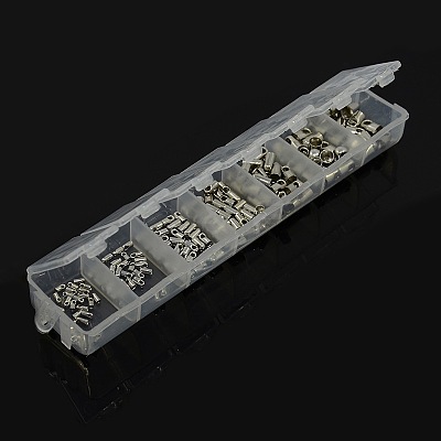 1 Box Mixed Platinum Plated Brass Cord Ends KK-X0061-P-NF-B-1