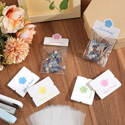 160Pcs 4 Colors Paper Foldable Header Cards CDIS-SP0001-22-1