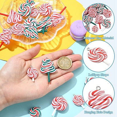 18Pcs 6 Styles Handmade Polymer Clay Pendants CLAY-YW0002-68-1