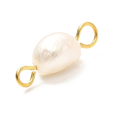 Natural Cultured Freshwater Pearl Beads Links Connectors X1-PALLOY-JF00941-02-1