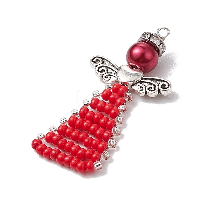 Glass Seed Beads Pendants PALLOY-MZ00381-05-1