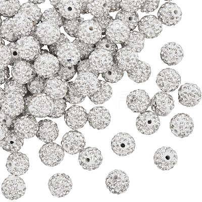 120Pcs Pave Disco Ball Beads RB-SC0004-84C-1