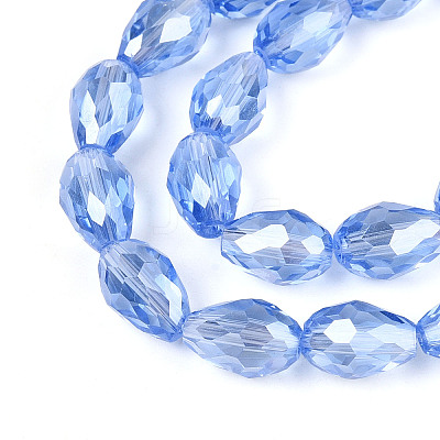 Electroplate Glass Beads Strands EGLA-R008-11x8mm-6-1