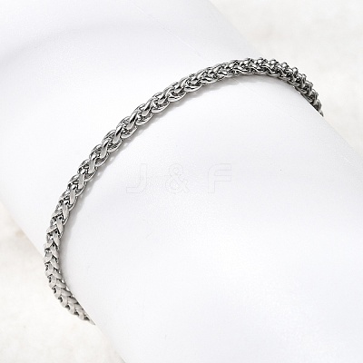 Tarnish Resistant 304 Stainless Steel Wheat Chain Bracelets BJEW-M187-12-F-1