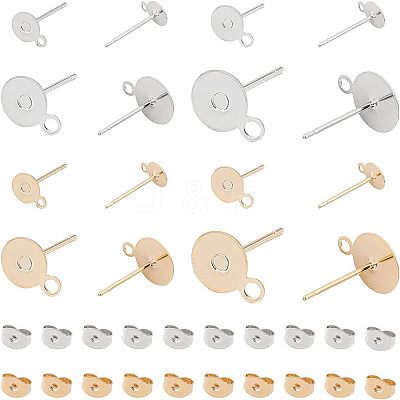 304 Stainless Steel Stud Earring Findings STAS-UN0015-23-1