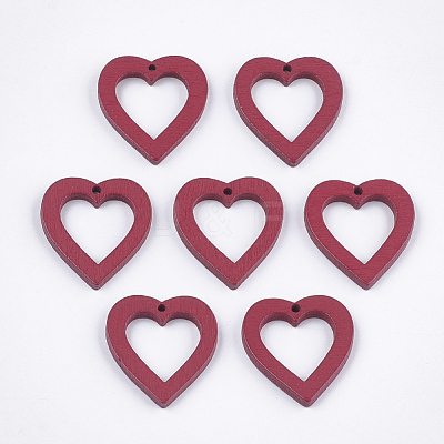 Painted Poplar Wood Pendants WOOD-T021-06B-1