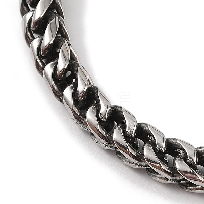 304 Stainless Steel Wheat Chain Bracelets for Men BJEW-B096-36B-AS-1