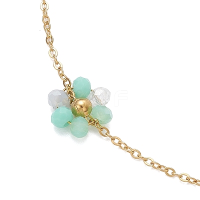 Glass & ABS Plastic Imitation Pearl Beads Link Bracelets BJEW-JB12572-02-1