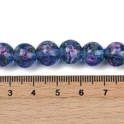 Handmade Glod Sand Lampwork Beads Strands LAMP-B028-03I-10mm-1