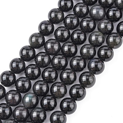 Natural Obsidian Bead Strands X-G-R173-8mm-02-1