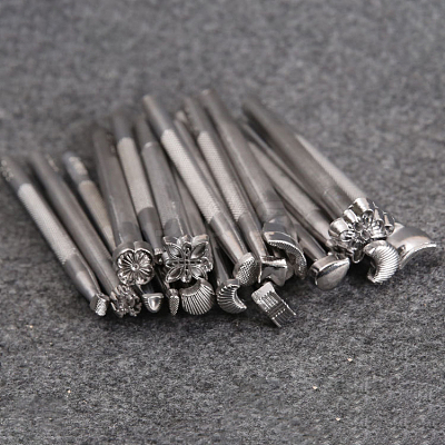 Chrome Vanadium Alloy Steel Leather Different Shape Stamp Punch Set PURS-PW0003-064-1