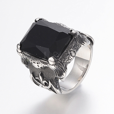 304 Stainless Steel Finger Rings RJEW-G091-26-B-1