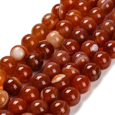 Dyed Natural Agate Beads Strands G-G203-10L-12mm-1