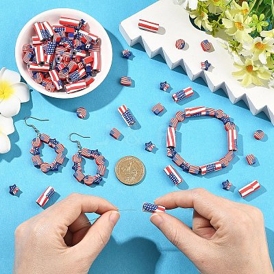 80Pcs 4 Styles Handmade Polymer Clay Beads CLAY-YW0002-71-1