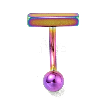 304 Stainless Steel T-Shaped Curved Barbell AJEW-G041-04M-1