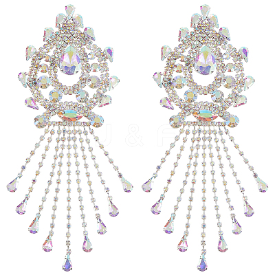 Glass Rhinestone Tassel Cabochons FIND-WH20008-30B-1