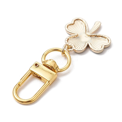 Lucky Clover Alloy Enamel Pendant Decoration HJEW-JM02502-01-1