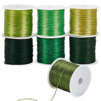 7 Rolls 7 Colors Flat Elastic Crystal String EW-PH0001-10-1