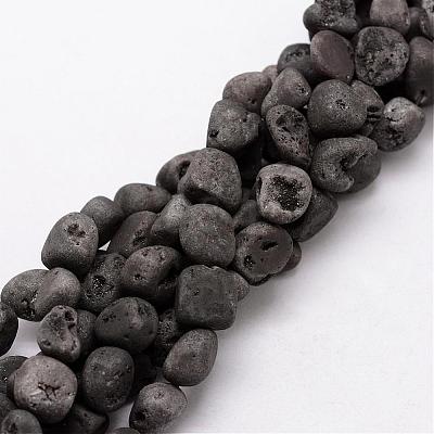 Electroplated Natural Quartz Beads Strands G-K109-03-F-1