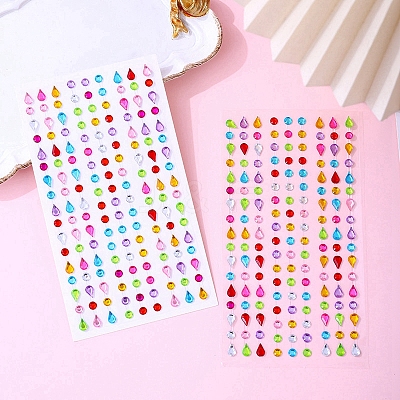 Acrylic Rhinestone Stickers PW-WG81745-01-1