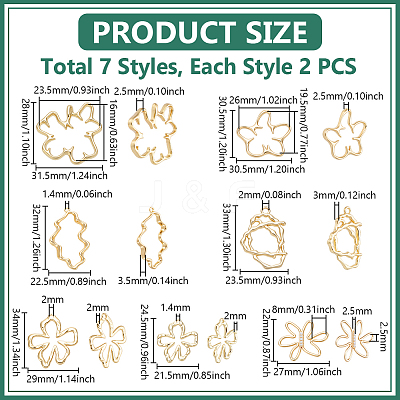 14Pcs 7 Styles DIY Flower Kits DIY-GA0008-46-1