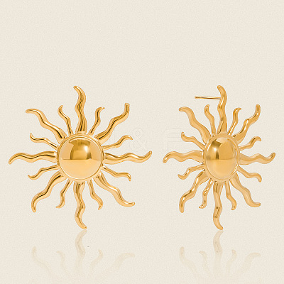 304 Stainless Steel Sun Stud Earrings HU6679-1-1