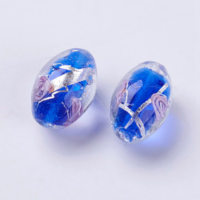 Handmade Silver Foil Lampwork Beads LAMP-J089-I04-1