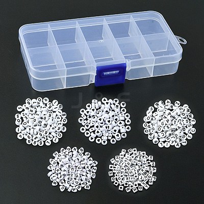 500Pcs 5 Styles Opaque Acrylic Beads MACR-YW0002-42-1