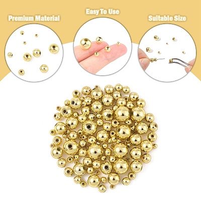 640Pcs 6 Styles ABS Plastic Beads KY-YW0002-15-1