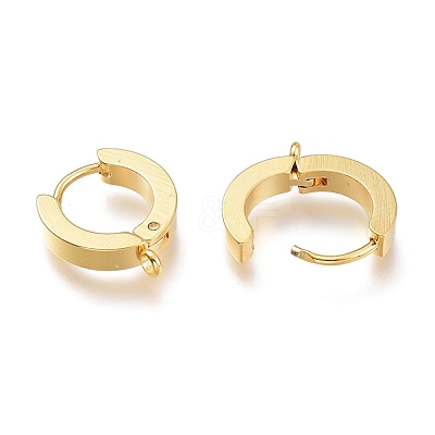 Ion Plating(IP) 304 Stainless Steel Huggie Hoop Earrings Findings STAS-I167-01A-G-1