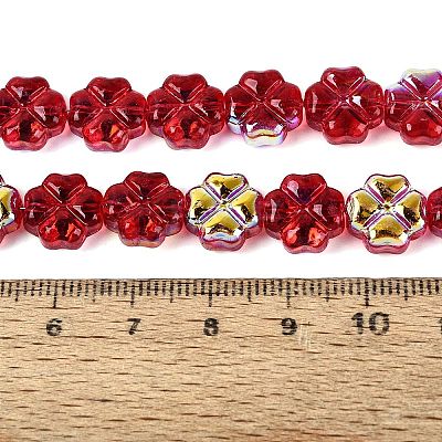 Baking Paint Electroplate Transparent Glass Beads Strands EGLA-Q136-04A-06-1