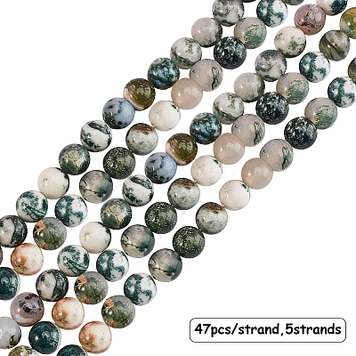 Natural Tree Agate Beads Strands G-OC0001-55-1