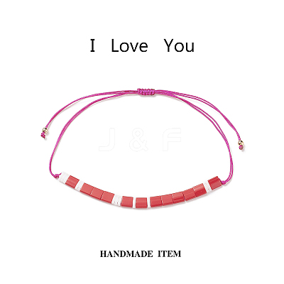 Glass Seed Link Bracelet BJEW-JB08894-05-1
